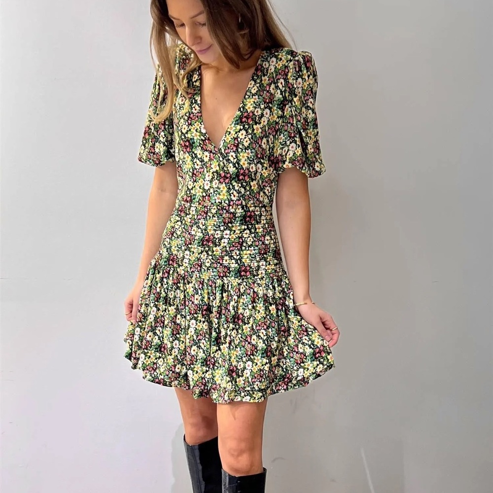 AFRM Multicolor Floral Mini Dress